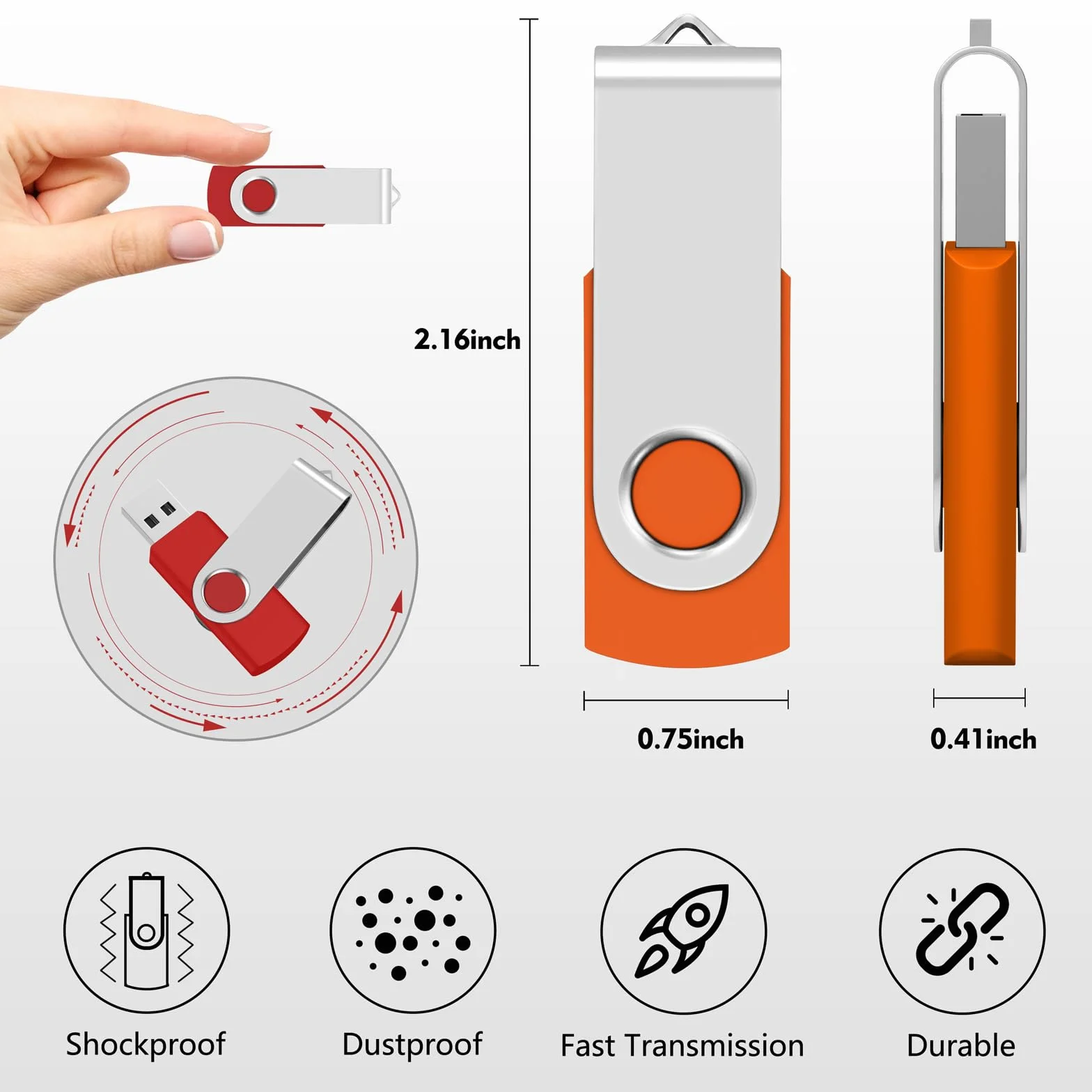 AreTop Chiavetta USB 2.0 da 16 GB, confezione da 100, confezione da 100, colori misti