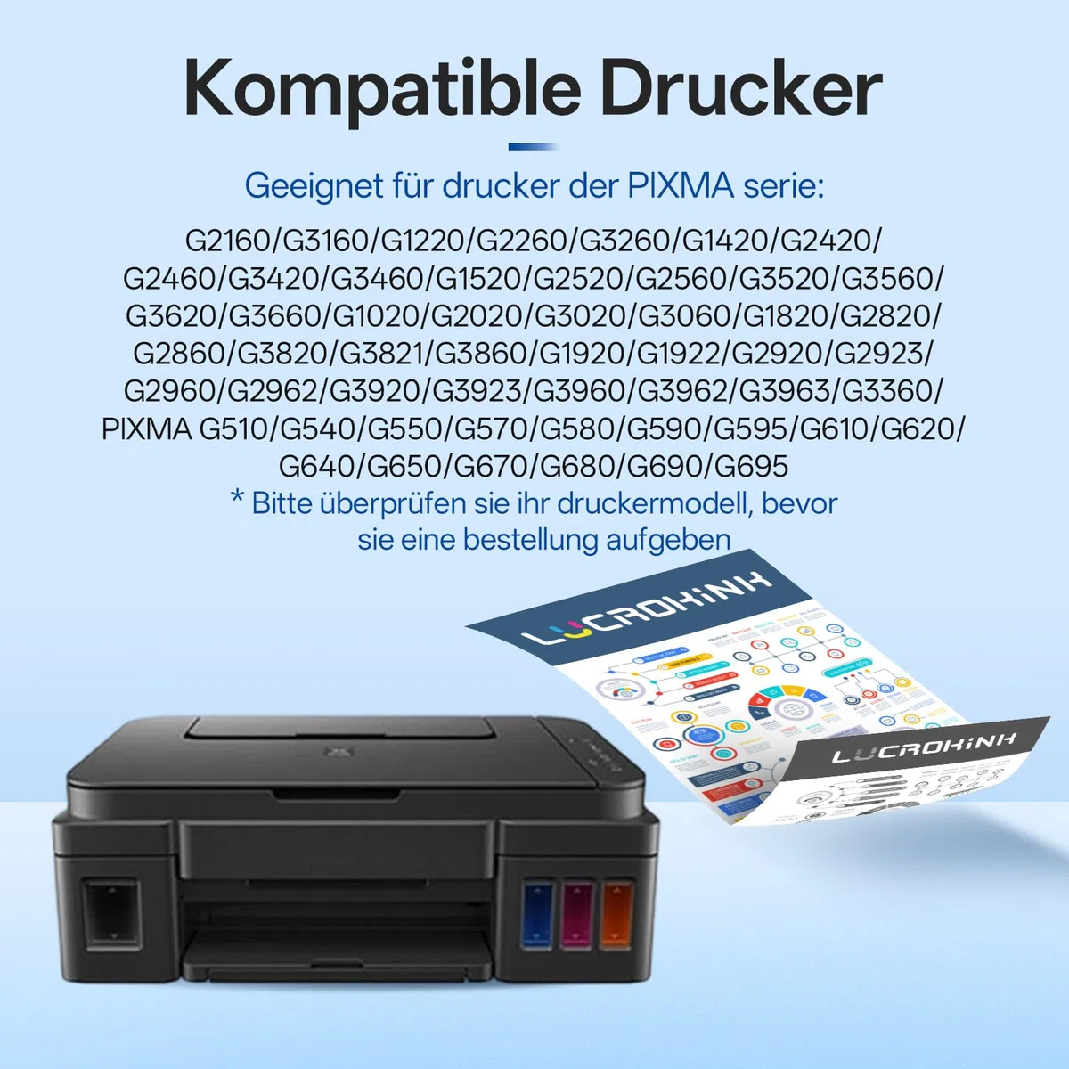 MC-G02 - Confezione di 2 inchiostri per Canon PIXMA G1220 G1420 G1520 G2160 G2260 G2420 G2460 G2520 G2560 G3160 G3520 G3560 G3420 G3420 3460 Stampante G3860 G540 G550 G640 G650 G695 (2 nero)