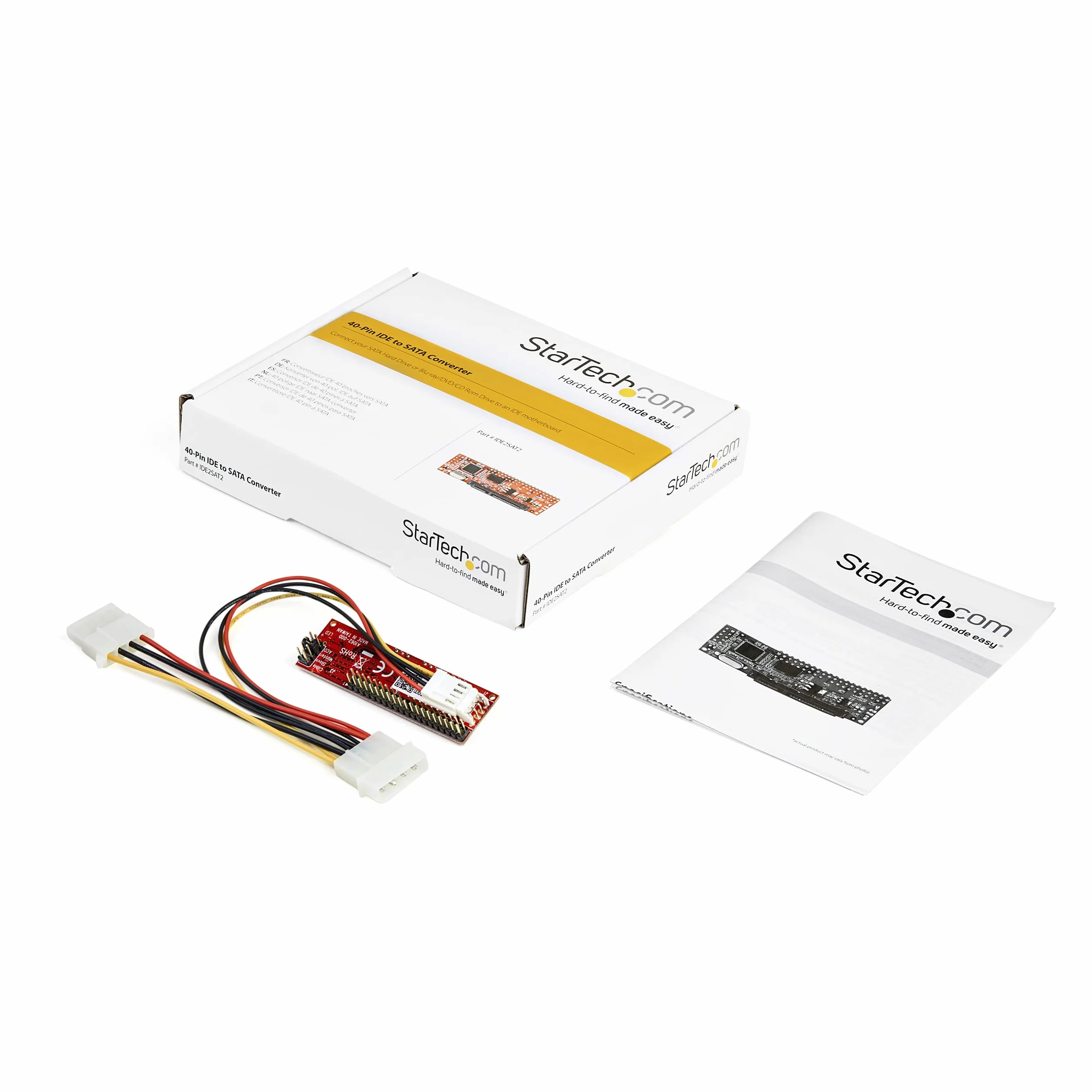 StarTech.com Adattatore per dischi rigidi IDE a SATA o lettori ottici - Convertitore PATA a 40 pin a HDD/SSD/ODD SATA da 2,5" (IDE2SAT2)