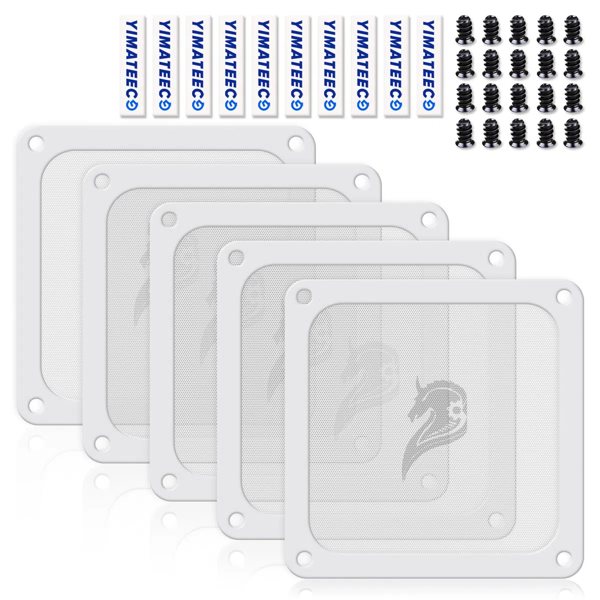 Filtro Antipolvere PC 120mm Magnetico Filtro per ventola computer Griglia a Rete Ventola di Raffreddamento PVC per Computer Case(PVC Gentiluomo, 120 * 120 mm, 5 pezzi, bianco)