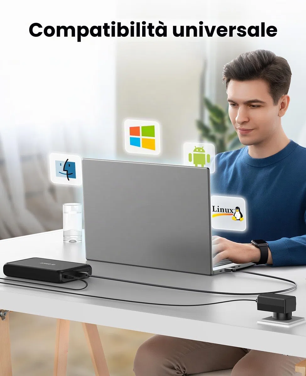 ORICO Case HDD 3.5" SATA USB 3.0 Esterno Custodia Disco Rigido per HDD e SSD SATA da 2.5/3.5 Pollici, Supporta UASP e Drive da 20TB, Adattatore Corrente 12V/2A Incluso (Metallo + ABS/DDL35-U3)