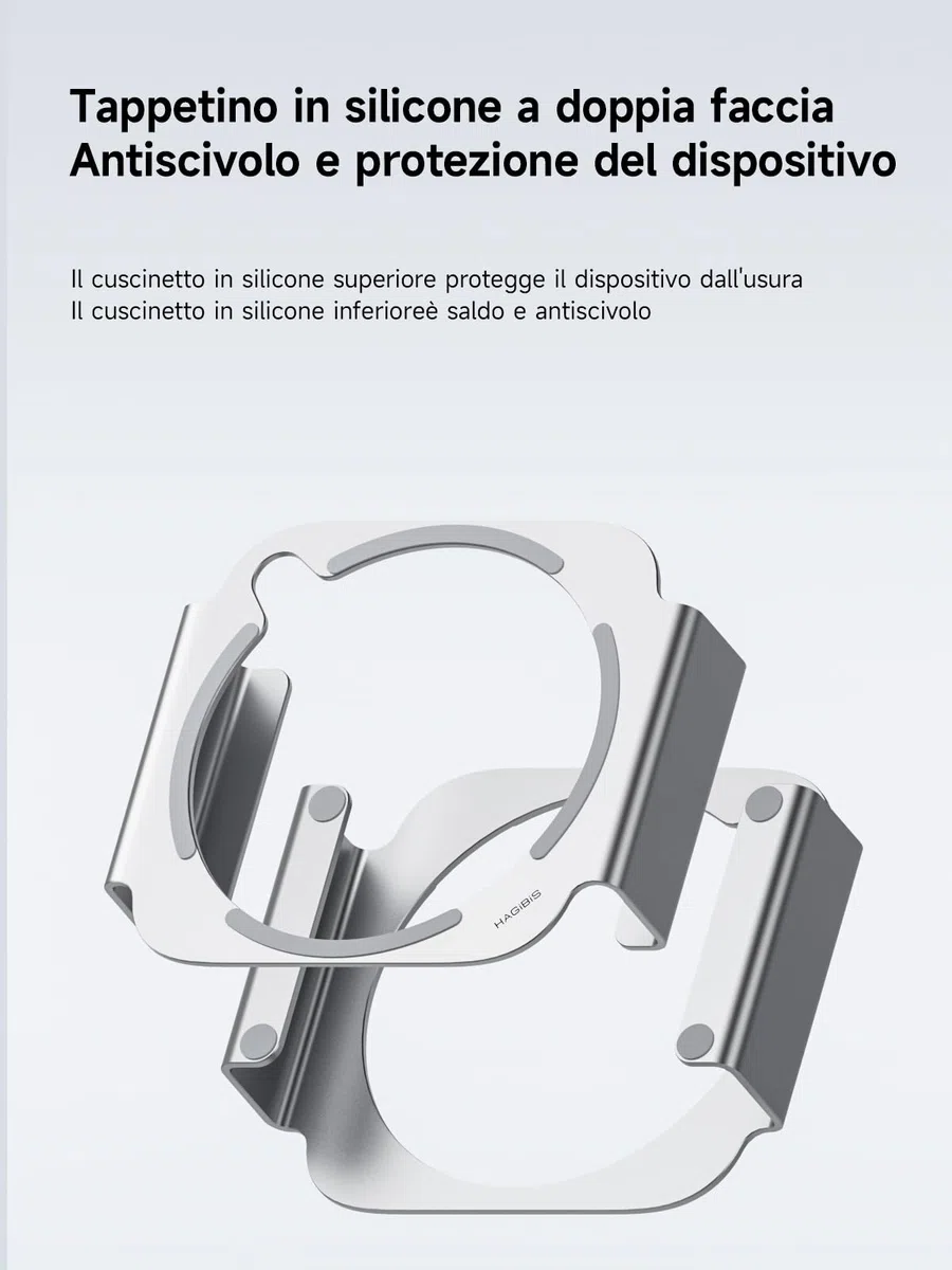 Hagibis Mac Mini M4 Supporto, Compatibile Con Mac Mini, In Lega Di Alluminio – Struttura Rialzata Con Ventilazione E Accesso Facilitato Ai Cavi (MMS03)