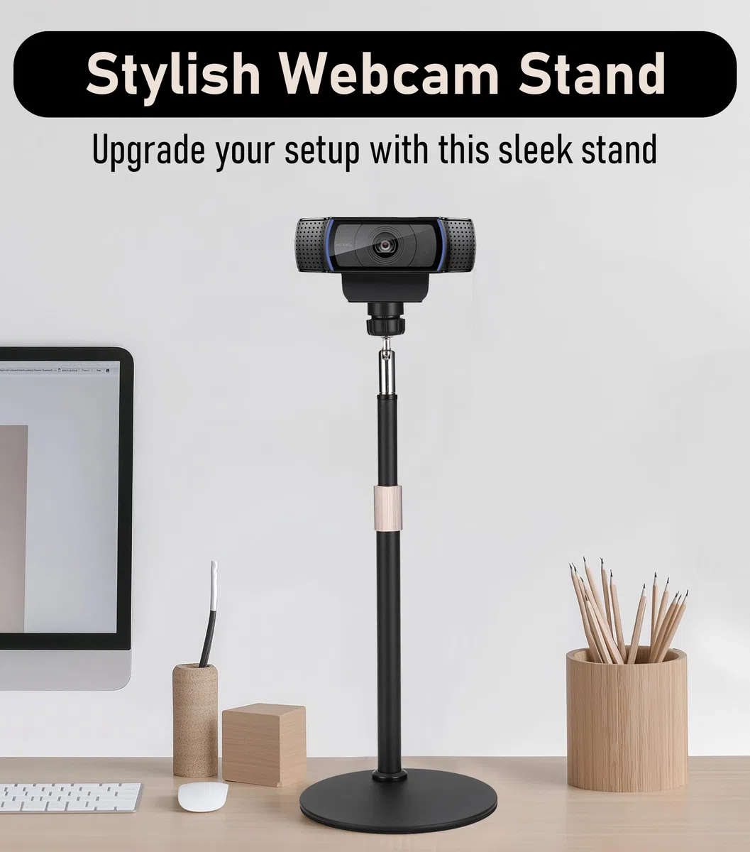 B15 Supporto da tavolo per webcam/cellulare tutto in metallo, supporto orientabile a 360° per webcam C960 C930e C930 C920 C920S C922x C922 Brio 4K C925e C615 e altri dispositivi con