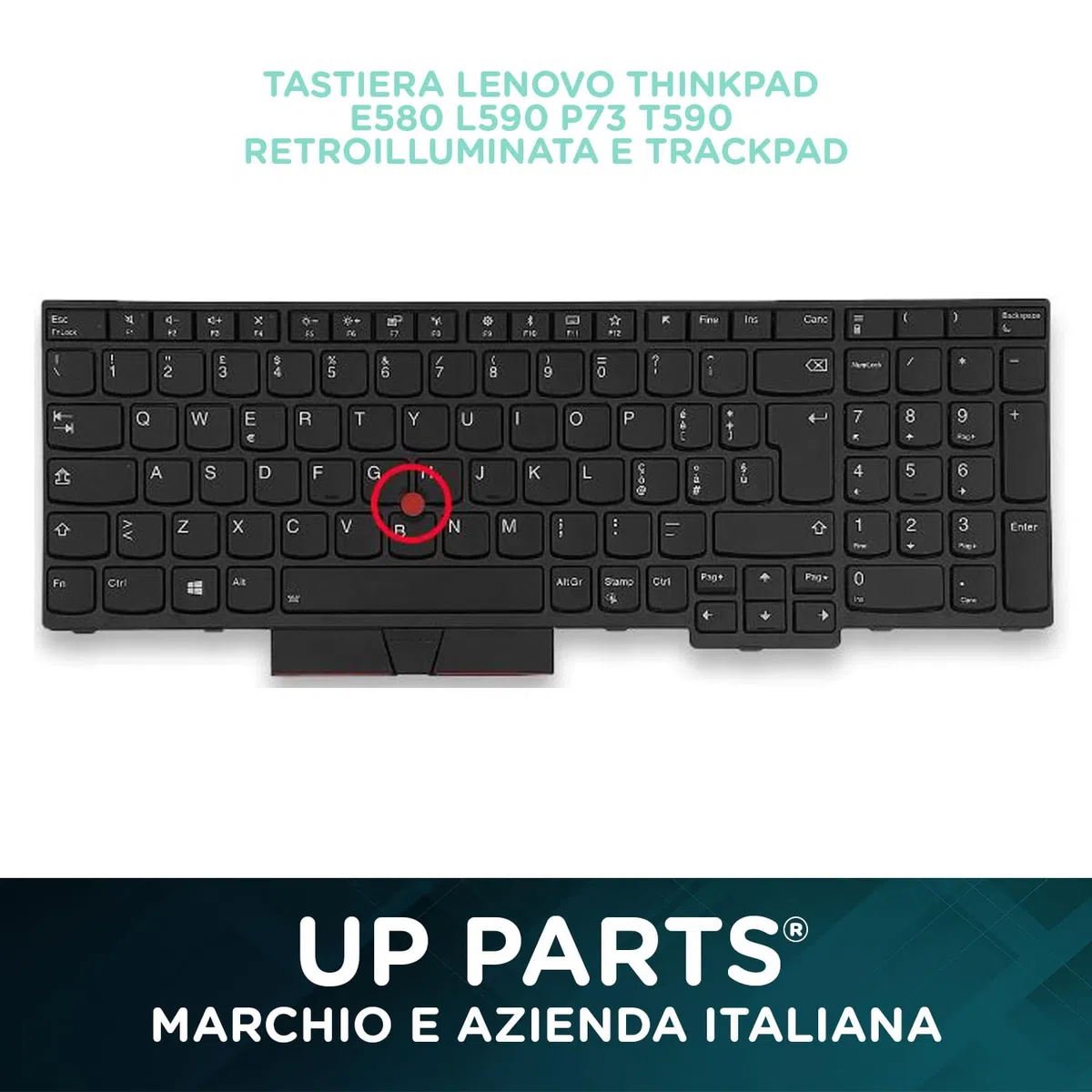 Azienda Italiana Tastiera Italiana Compatibile con Lenovo per Notebook ThinkPad E580 L590 P73 T590 01YP777