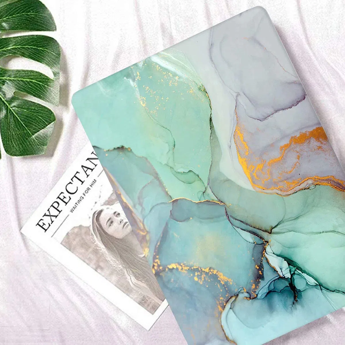 Fancity Cover Compatibile con MacBook Air 13 Pollici 2020 2021 A2337 M1 A2179 A1932, Custodia Rigida in Plastica Compatibile con MacBook Air 13 Pollici con Touch ID 2018-2021, Marble Green