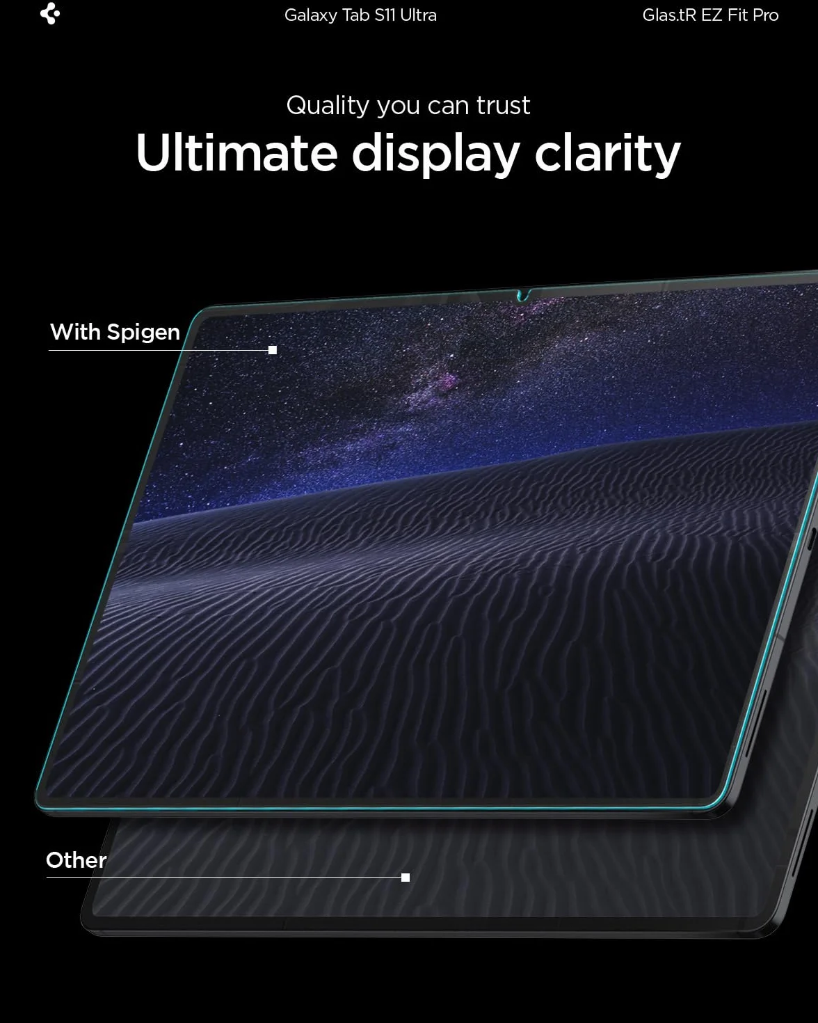Spigen Glas.tR EZ Fit Pro Vetro Temperato compatibile con Samsung Galaxy Tab S11 Ultra, 1 Pezzi, Cristallino, Durezza 9H Pellicola prottetiva