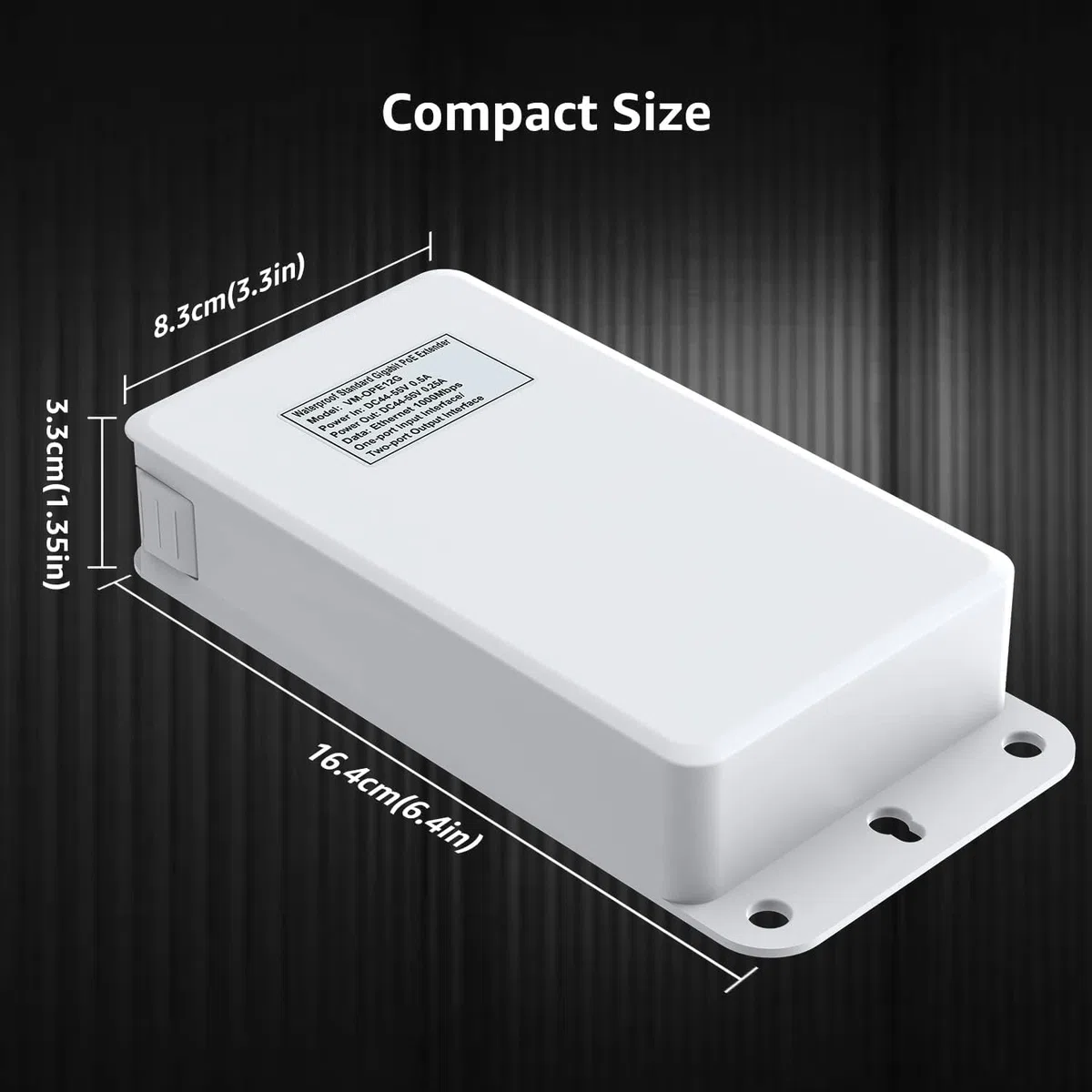 VIMIN Extender PoE Gigabit da Esterno a 2 Porte, Ripetitore PoE 1 in 2 out con 1000 Mbps, Compatibile IEEE802.3af/at, IP65, Estensione di Ulteriori 100 m di Alimentazione e Trasmissione Dati