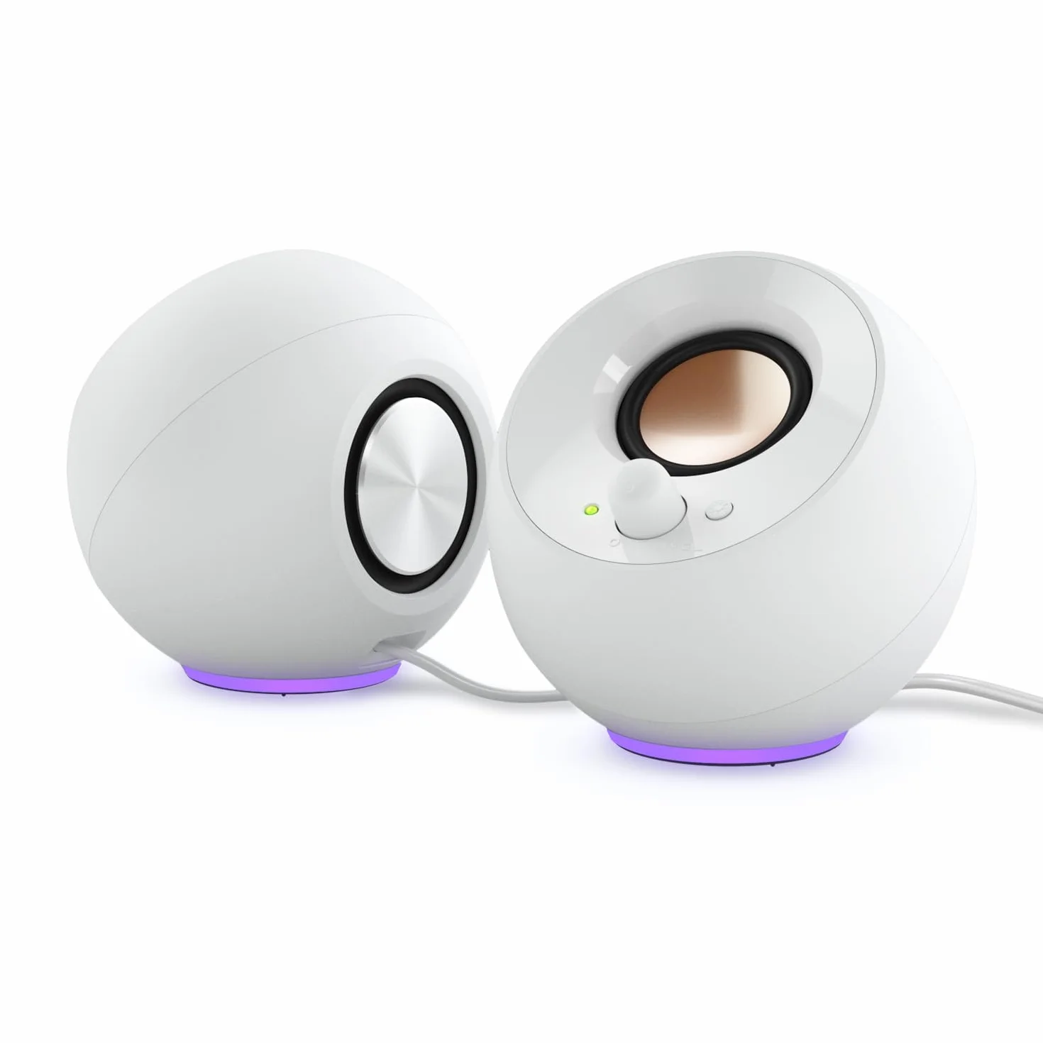 CREATIVE Pebble SE - Altoparlante PC minimalista 2.0 USB-C alimentato con illuminazione RGB, ingresso AUX da 3,5 mm, potenza RMS fino a 4,4 W per computer e computer portatili (bianco)