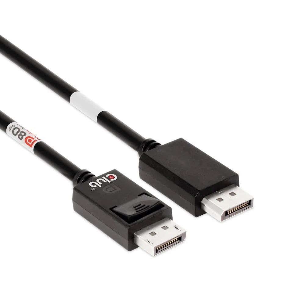 Club 3D Cavo DisplayPort 2.1 bidirezionale VESA DP80 certificato 4K120Hz, 8K60Hz o 10K30Hz M/M 1.2m/3.94ft
