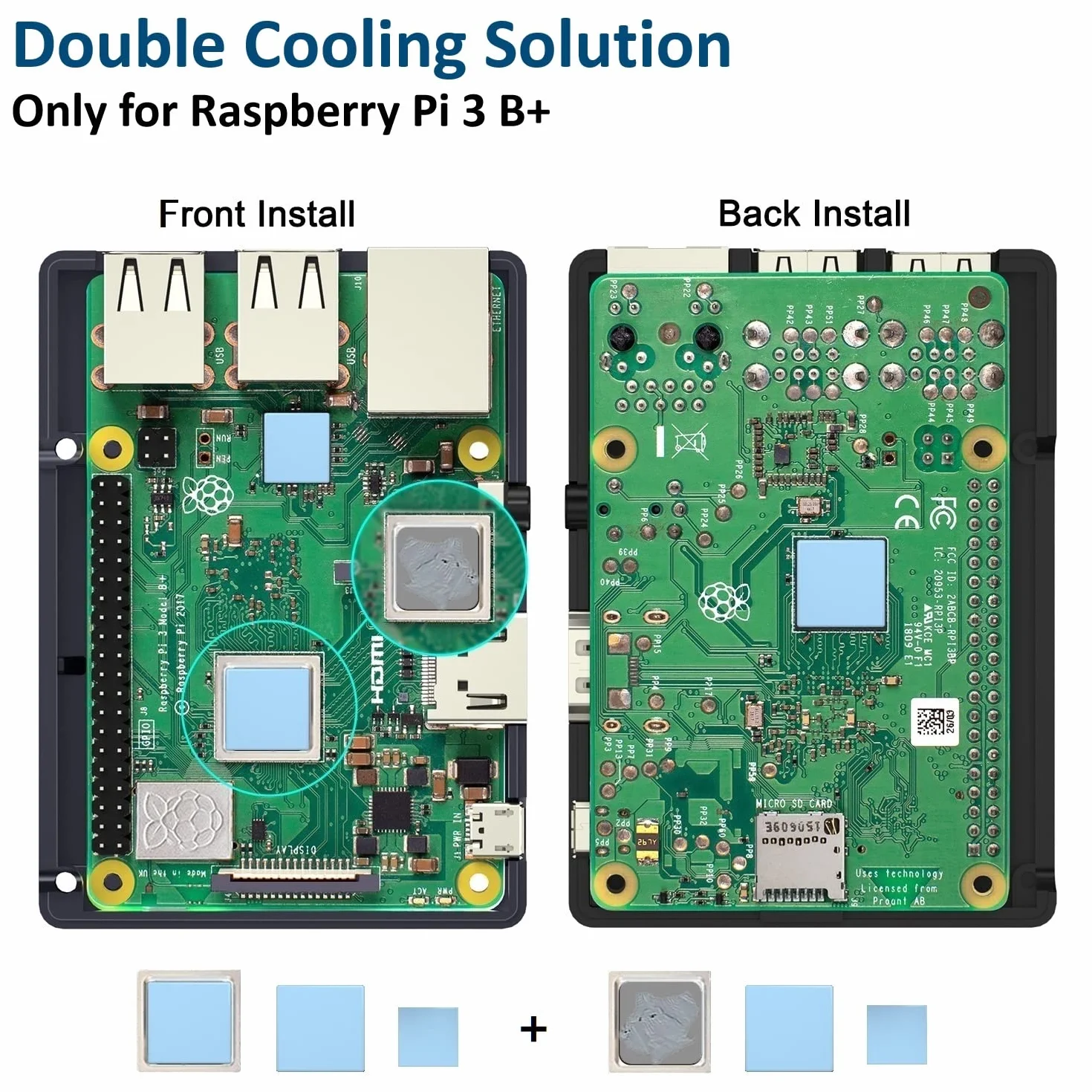 Miuzei Alluminio Case per Raspberry Pi 3b 3b+ con 5.1v 3a Alimentatore con Interruttore On/Off,Micro USB,Raffreddamento Passivo Case compatibile con Raspberry Pi Modello 3b 3b+