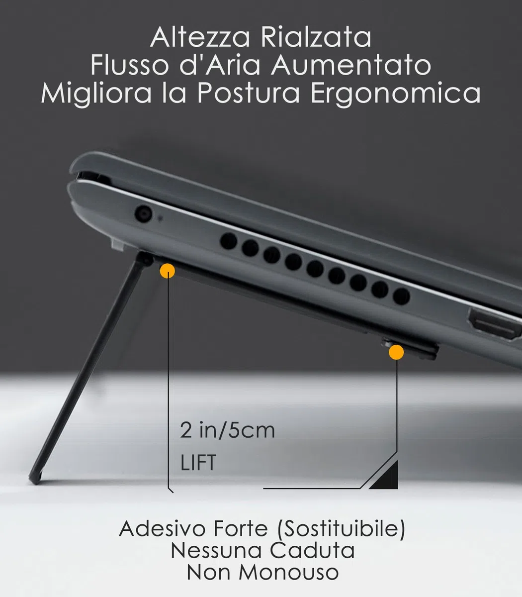 Aulumu G07 Supporto PC Portatile a Scomparsa | Raffreddamento Super Supporto Laptop | Rialzo Ergonomico per Laptop Stand da Scrivania per MacBook, Tutti i Laptop, Tablet, 8-20'', Nero