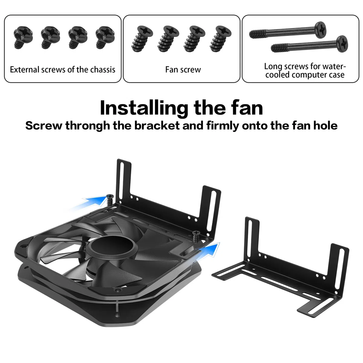 YAODHAOD Staffa di montaggio per ventola, 8 cm/9 cm/12 cm per telaio del computer, componente di raffreddamento per PC radiatore (1 pezzo) (nero)