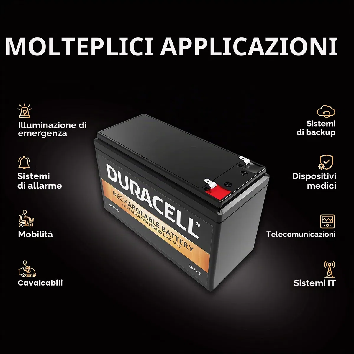 Duracell DR7-12 batteria UPS Acido piombo (VRLA) 7 Ah 12 V