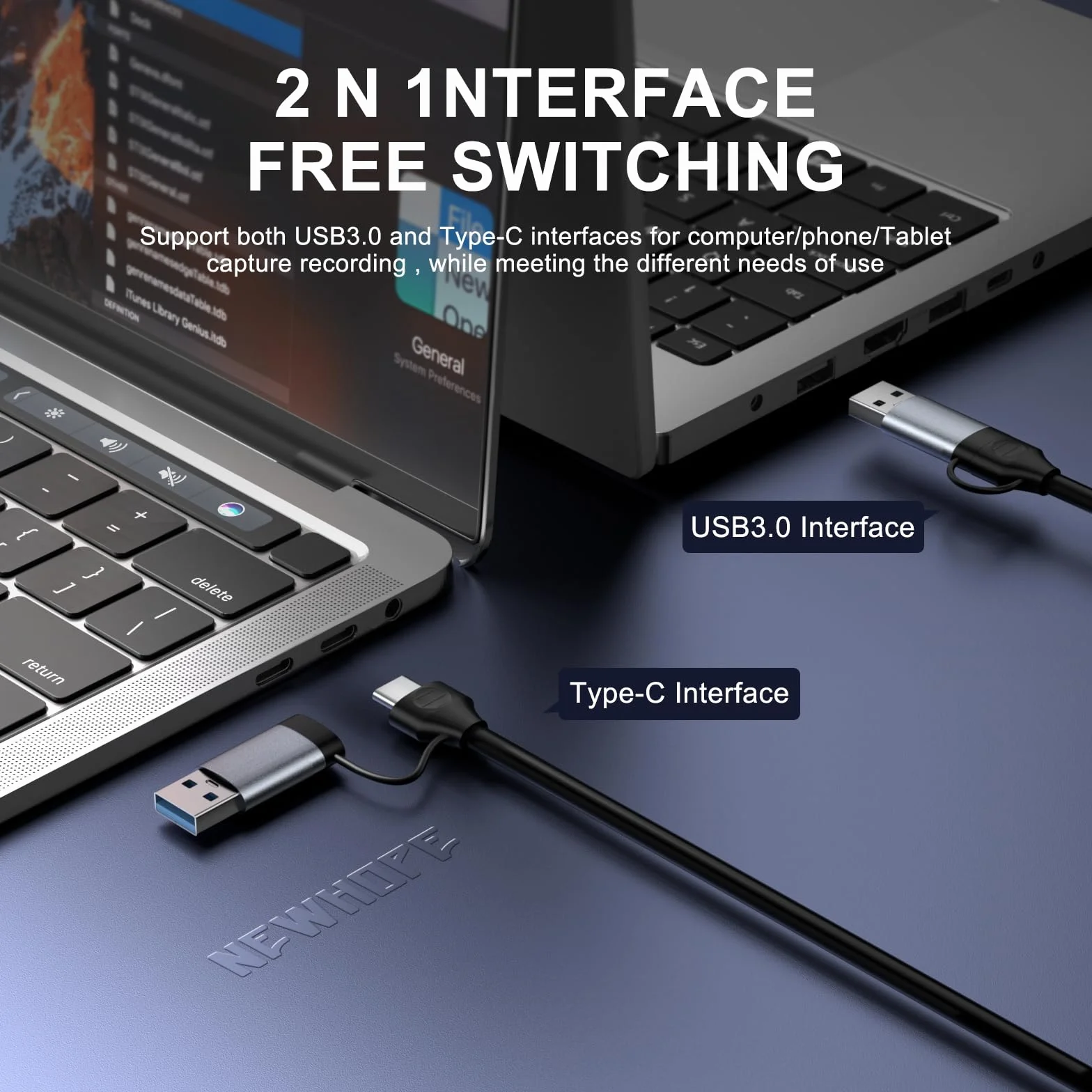 scheda acquisizione video Newhope, scheda di acquisizione da HDMI a USB/USB C 3.0, 1080P HD 60fps Grabber audio video in diretta e registrazione per giochi, streaming, insegnamento, videoconferenza