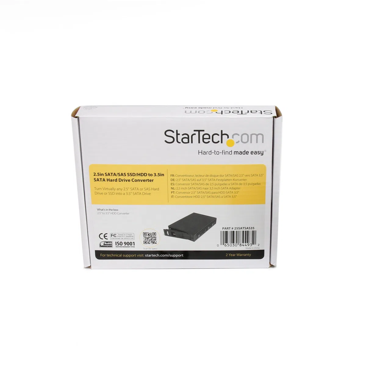 StarTech.com Convertitore di dischi rigidi da 2.5in SATA/SAS SSD/HDD a 3.5in SATA Hard Drive , Adattatore da 3.5" a 2.5", Nero (25SATSAS35)