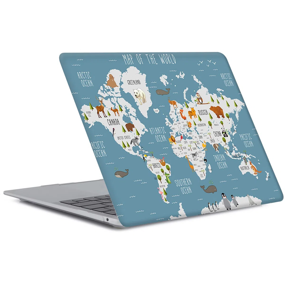Custodia per Nuovo Macbook Air 13 pollici 2020 2019 2018 Pubblicazione Modello A1932 A2179 A2337 M1 con display Retina e Touch ID, Copertina Rigida in Plastica Protettiva, Mappa del mondo