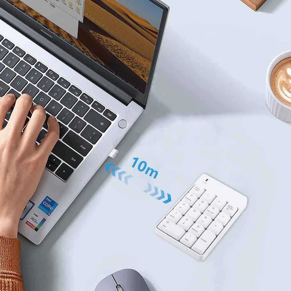Tastiera Numerica, Numpad Tastierino Numerico 18 Tasti Wireless Numeric Keypad Numeriche Tastiere Numero Sottile con Ricevitore USB Portatile Laptop Notebook Senza Fili Estensione per Contabilità