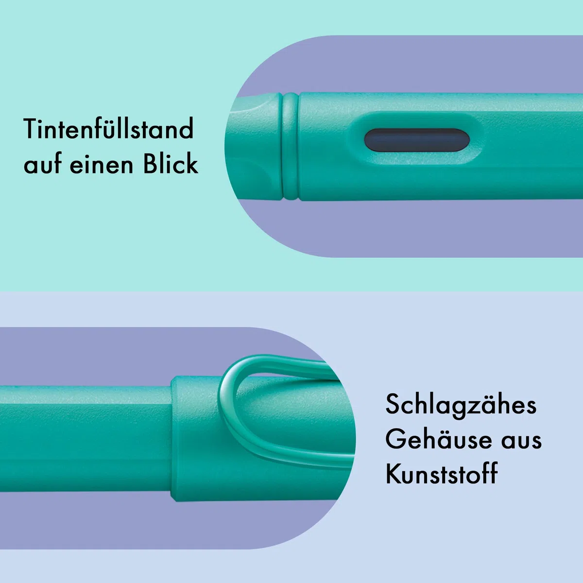 Lamy Safari aquamarine - Penna stilografica con impugnatura ergonomica e molla in acciaio lucido con tratto EF - robusta plastica ASA - cartuccia d'inchiostro T 10 blu - destrimani