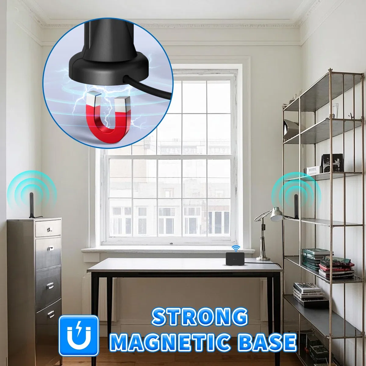 Bingfu Antenna 5G 4G LTE Esterna SMA TS9 5dBi Omnidirezionale Impermeabile con Base Magnetica 3 m Cavo per Router, Modem, Hotspot, Gateway, Sistema di Sorveglianza, Dispositivi IoT Casa Domotica