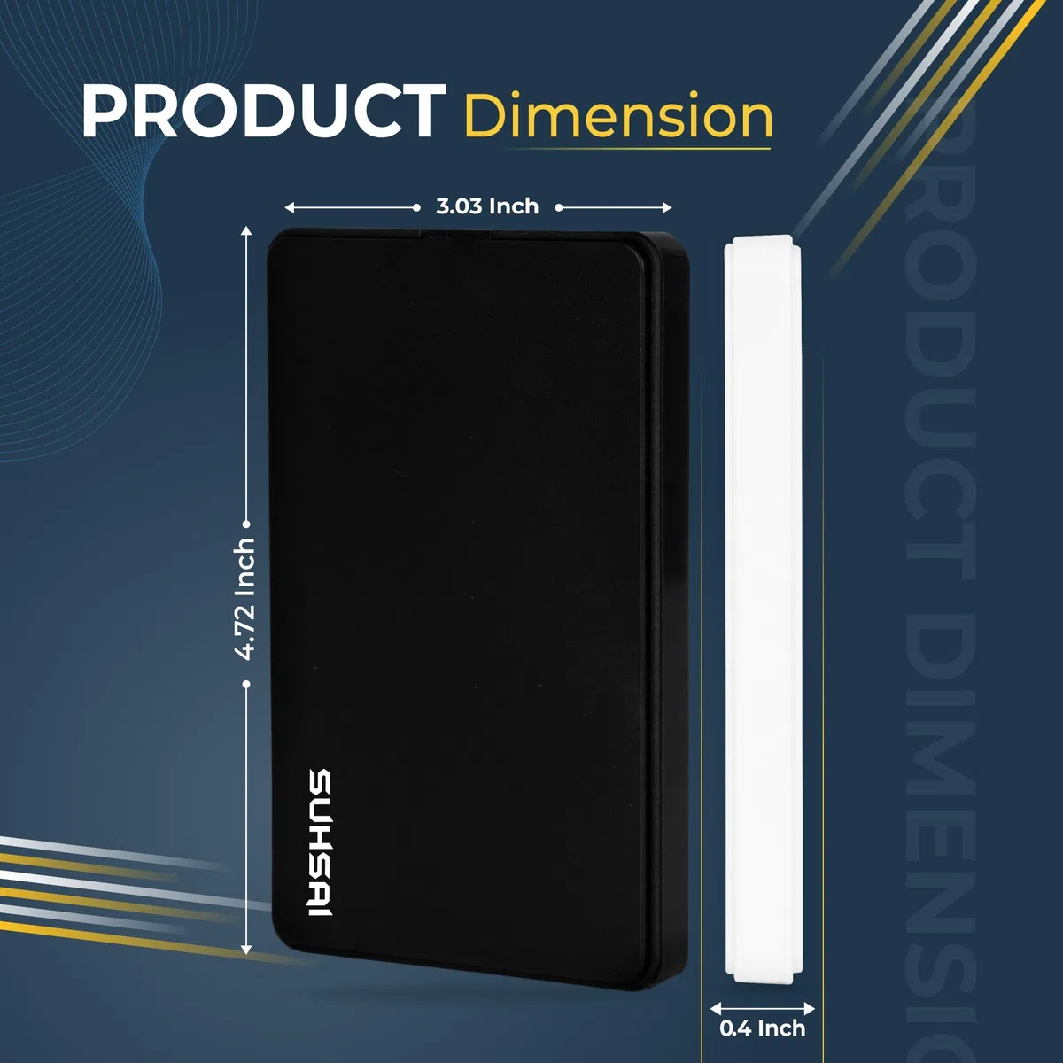 SUHSAI Disco rigido esterno da 320GB, HDD esterno portatile da 2,5", USB 3.0, unità di archiviazione e backup ultra sottile, compatibile con console di gioco, PC e Mac - Nero