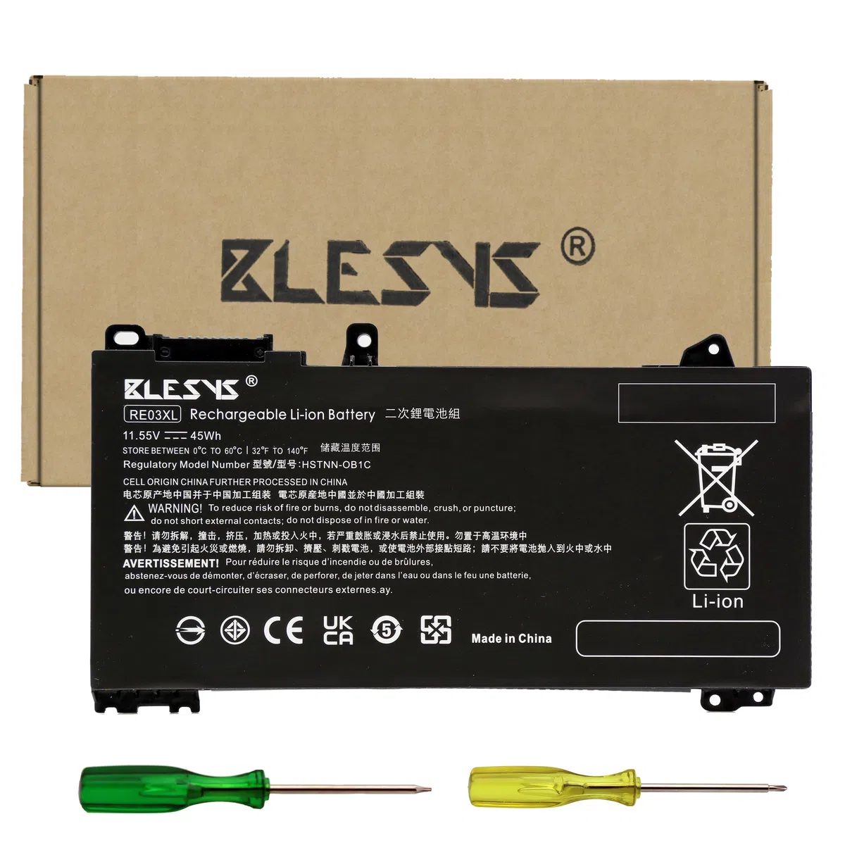 BLESYS RE03XL RF03XL Batteria per HP ProBook 440 G7 450 G6 450 G7 440 G6 455 G6 430 G6 430 G7 455R G6 ZHAN 66 Pro 13 14 15 G2 PC Portatili L32656-002 L32656-005 (11,55V 45Wh)