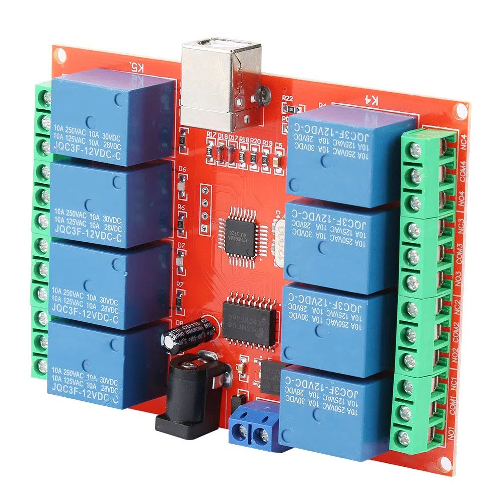 Modulo Relè Interruttore di Controllo USB Computer a 12V DC a 8 Canali Controller Interruttore USB con Chip di Controllo USB ad Alte Prestazioni Importato