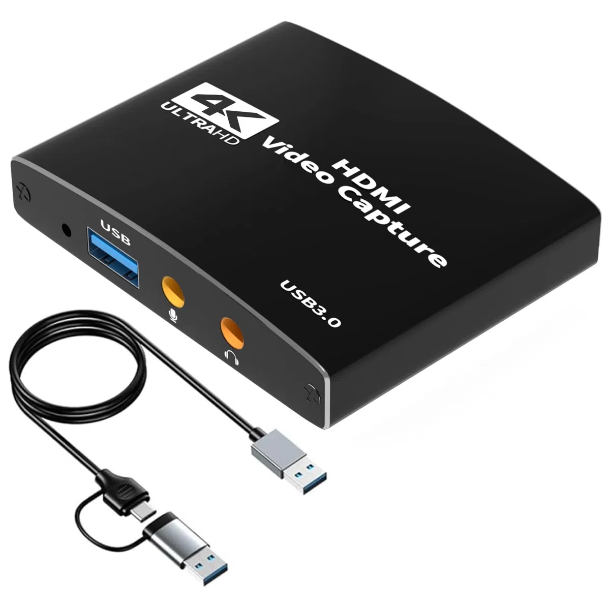 Scheda di acquisizione HDMI 4K per streaming USB 3.0 Audio Video Scheda di acquisizione Full HD 1080P 60FPS, Registratore di giochi per gaming/Live Streaming/Videoconferenza