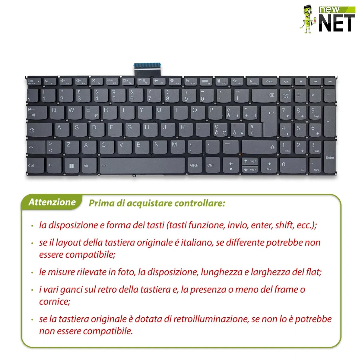 Tastiera Compatibile con Lenovo ThinkBook 15 G2 Are 20VG 15 G2 ITL 20VE Retroilluminata Layout ITA