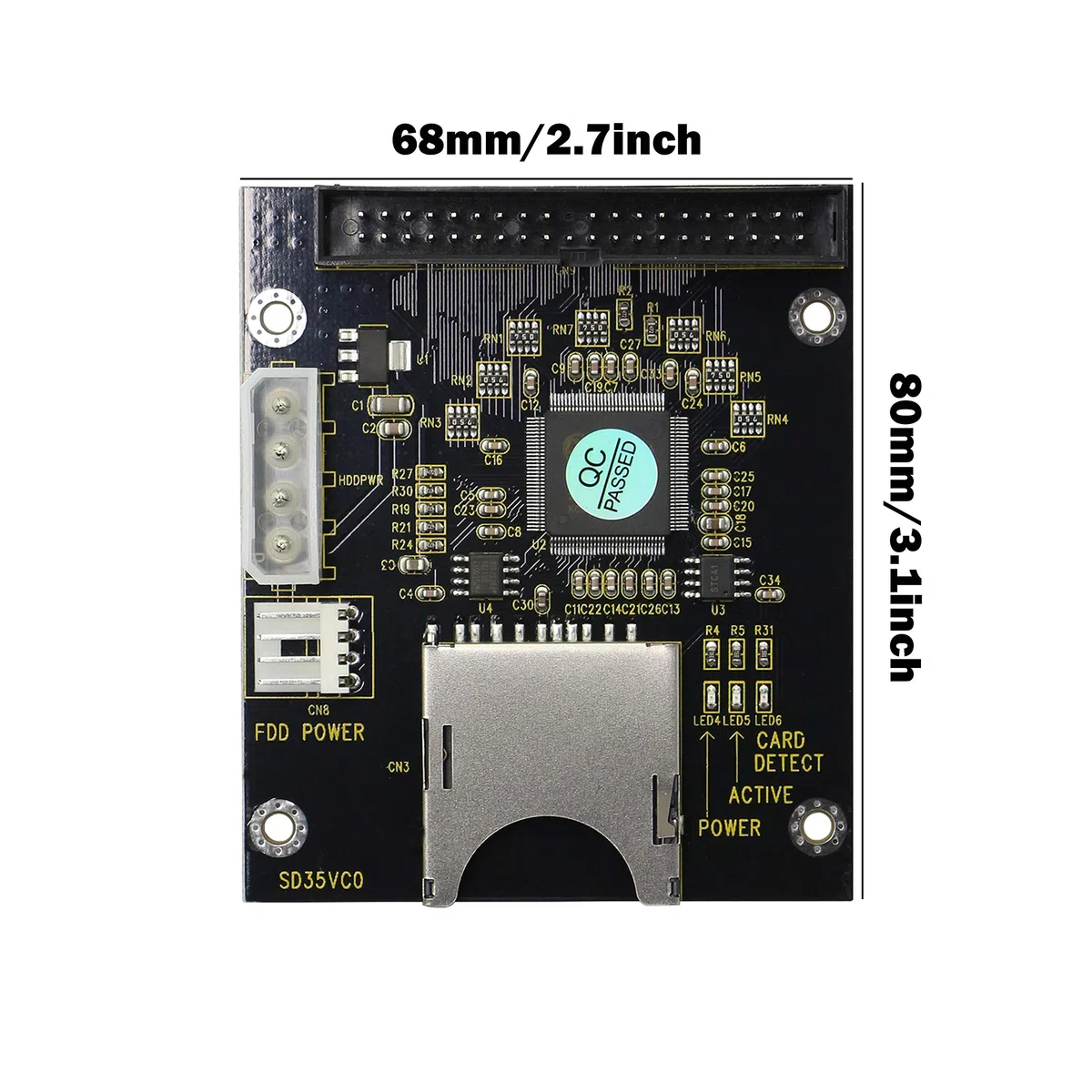 GINTOOYUN Adattatore da SD SDHC SDXC MMC a 3,5 pollici 40 pin maschio IDE scheda di memoria SD a IDE Hard Disk Drive adattatore