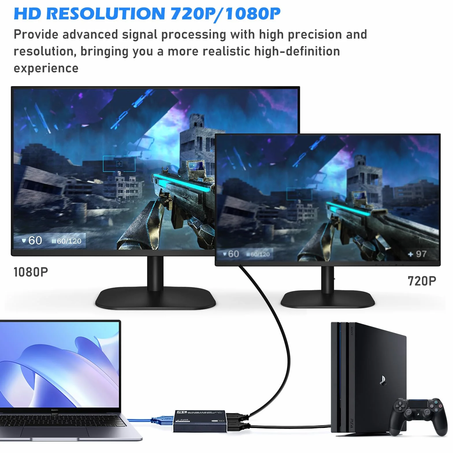 video Capture card HDMI a USB 3.0, 1080P 60Hz Audio 4K Loop-Out, Scheda di registrazione per PS4/PC/OBS/Fotocamera/Streaming/Insegnamento