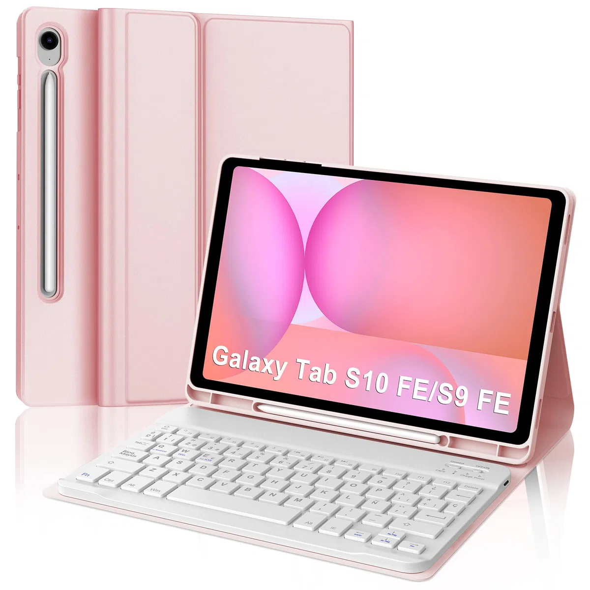 JADEMALL Custodia Tastiera per Samsung Tab S10 FE 10.9" 2025/S9 FE 10.9" 2023, Italiana QWERTY Tastiera Bluetooth con Portapenne per Galaxy Tab S9 FE/S10 FE 10.9"/S9 11", Rosa