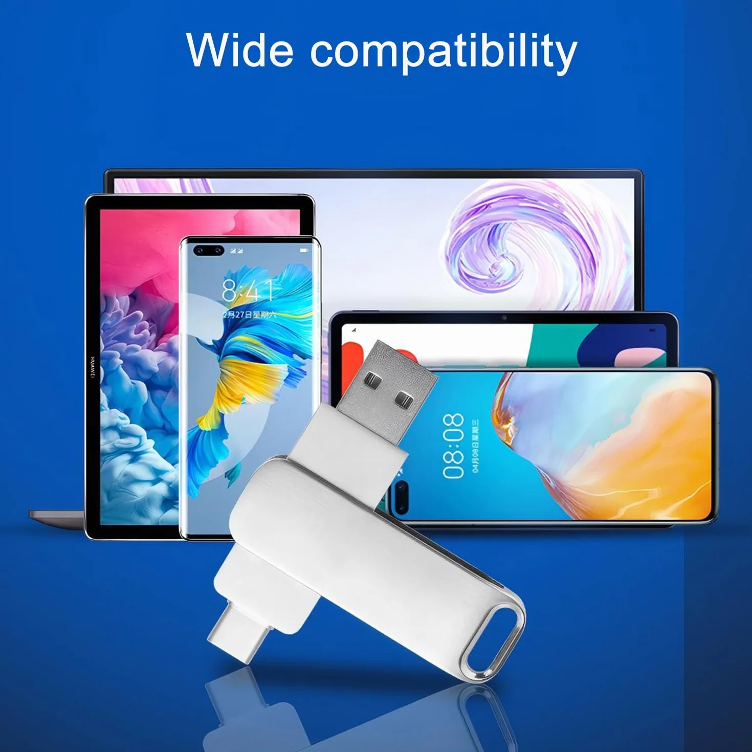 Chiavetta USB, 512GB Pendrive 2 in 1 USB 3.0 Alta Velocità Pen Drive Impermeabile Pennetta USB Metallo USB Flash Drive per Smartphone,Computer,Tablet, Smart TV,PC,Laptop,OTG Android Backup
