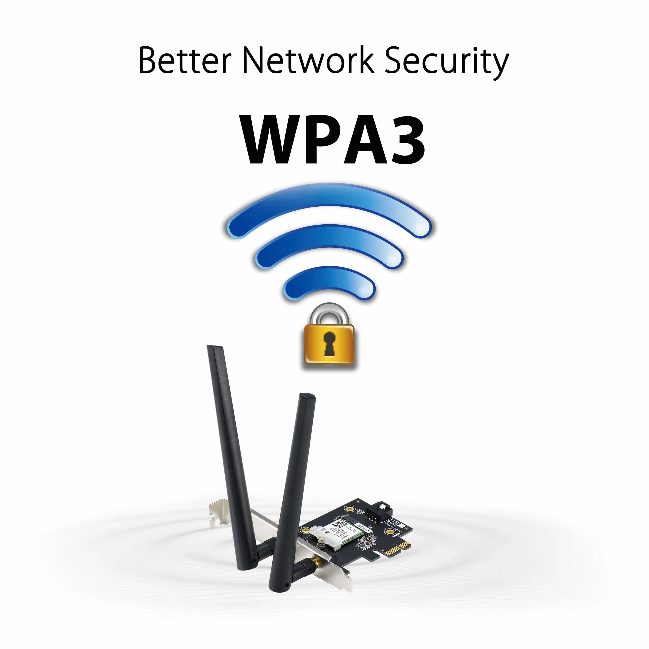 ASUS AXE5400 Adattatore WiFi 6E PCI-E con 2 Antenne Esterne, Supporta Banda 6GHz, 160MHz, Bluetooth 5.2, Sicurezza di Rete WPA3, OFDMA e MU-MIMO, Nero
