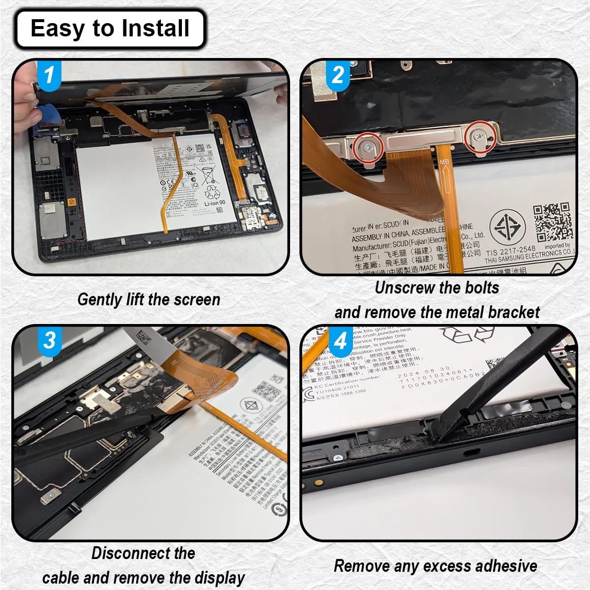 Connettore Dock di Ricarica Ricambio per Galaxy S24 5G SM-S921B da 6,2 Pollici 2024, Scheda di Ricarica Rapida USB Type C di Ricambio con Adesivo Impermeabile e Strumenti di Riparazione