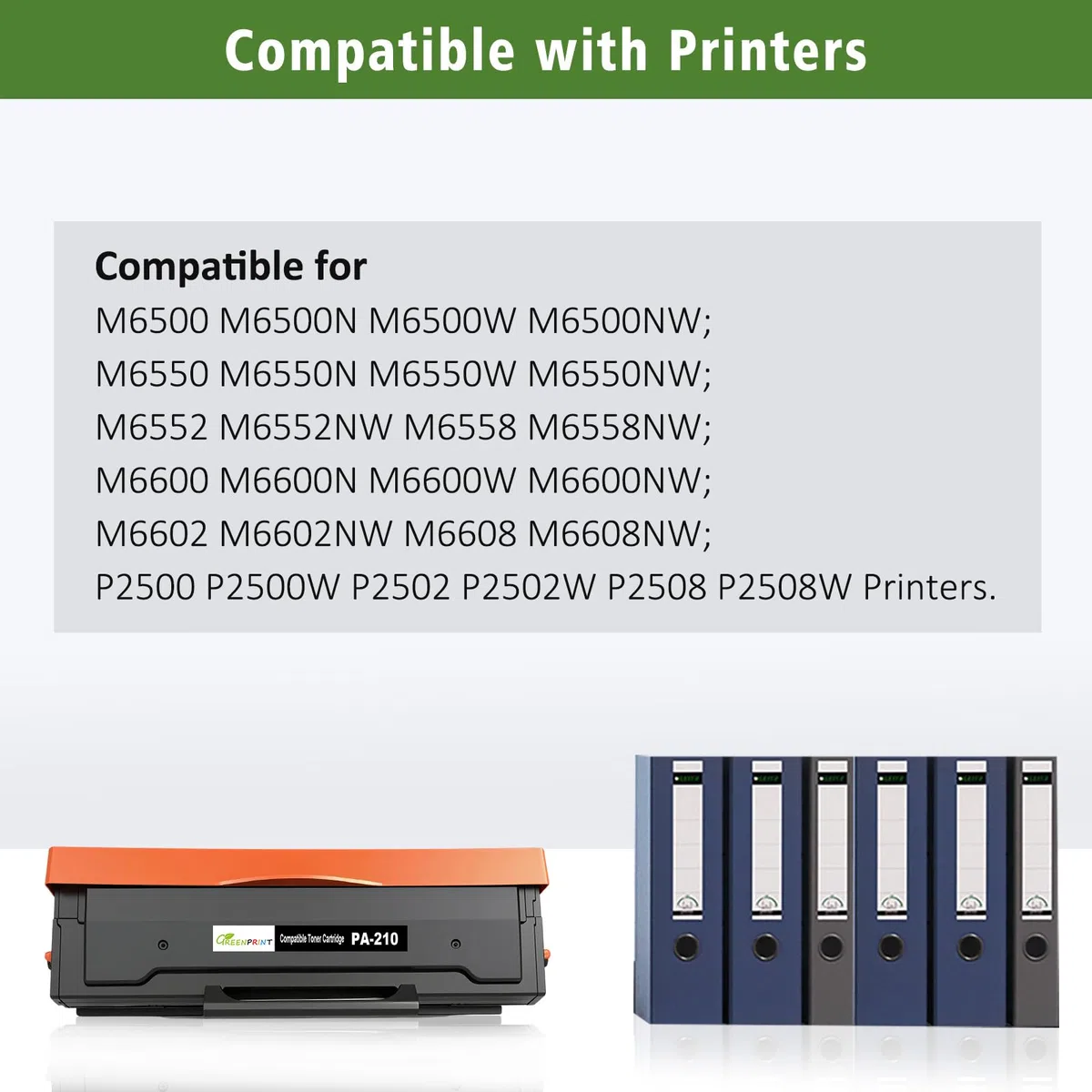 GREENPRINT Cartuccia Toner Compatibile PA-210 PA210 PA 210 PA210E PA 210E 1600 Pagine Nero Per P2500W P2502W P2508W M6500NW M6500N M6500W M6550NW M6552NW M6558NW M6600N M6600NW M6602NW Stampante