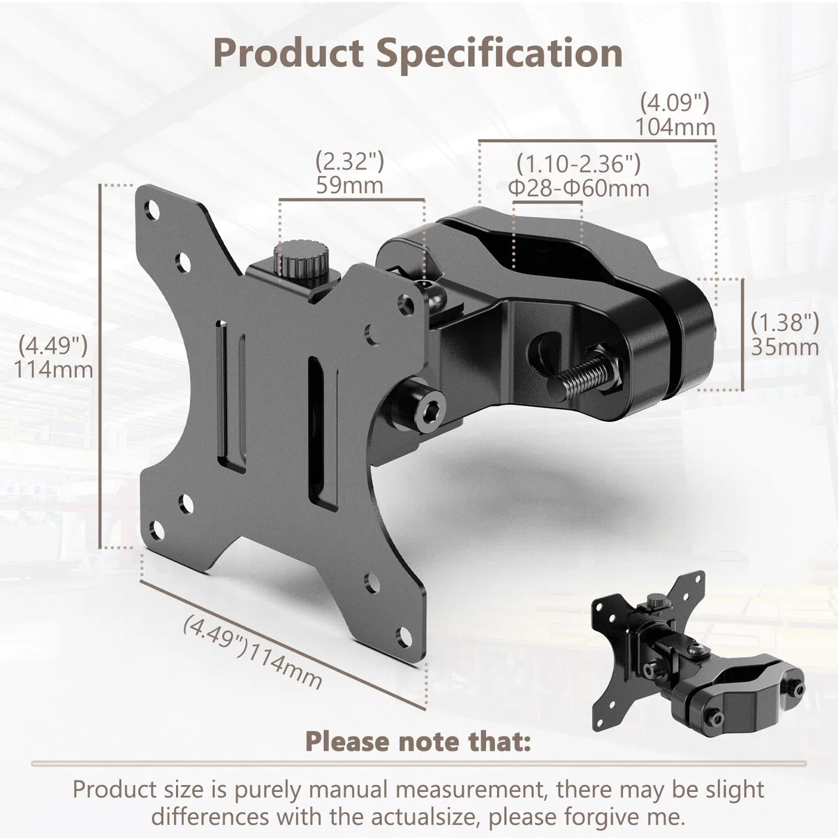 WORLDLIFT Supporto universale per schermi da 17"-32" Supporta fino a 8 kg, braccio per monitor a movimento completo compatibile con piastra VESA 75x75 e 100x100 mm