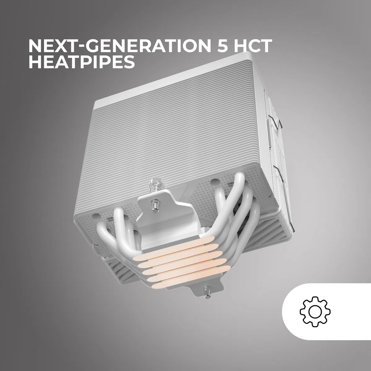 Mars Gaming MCPU-X5, Dissipatore CPU 280W TDP, 5x Heatpipes HCT Nuova Generazione, Ventola PWM SI Extreme-Silent 120mm, Nucleo in Rame Iperbilanciato, Compatibilità Universale Intel e AMD, Bianco