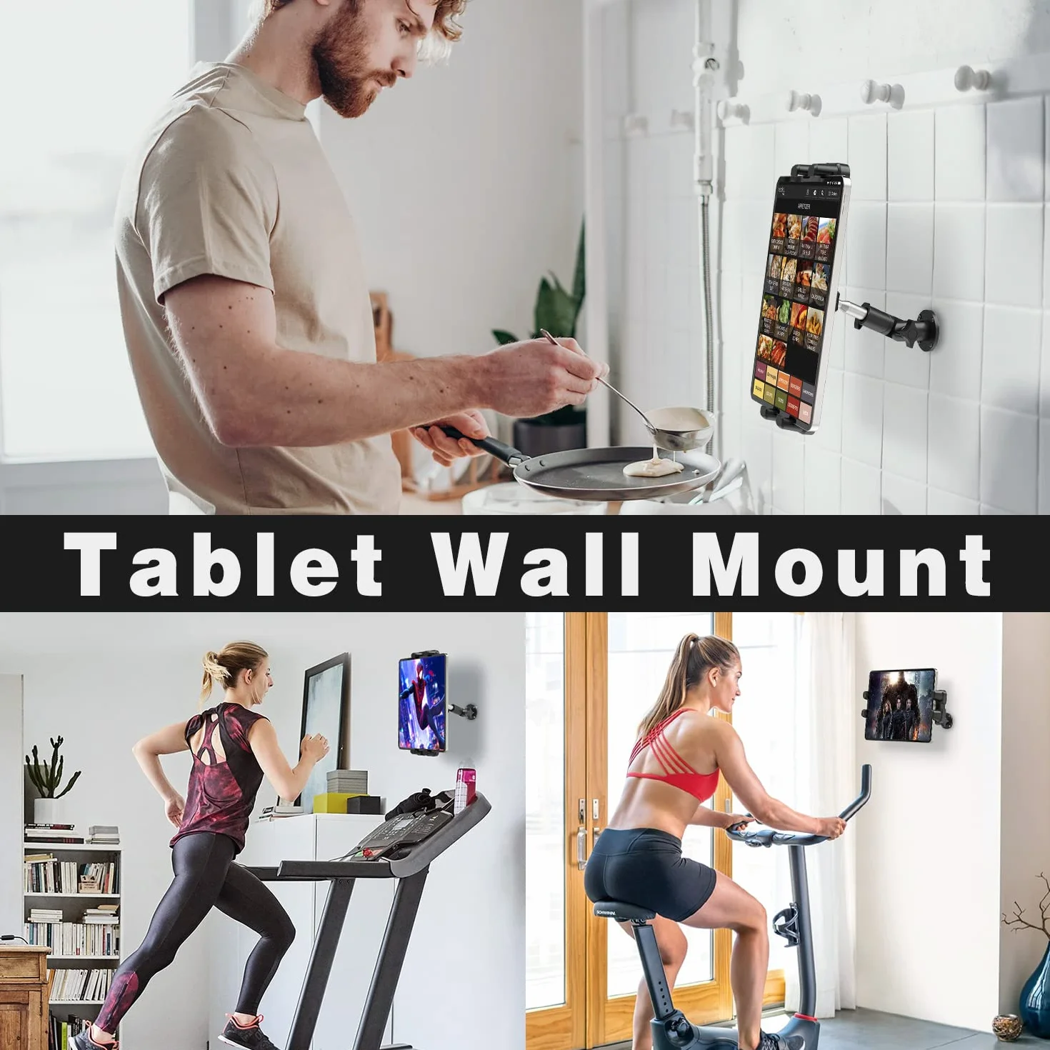 Supporto Tablet Auto, Supporto Tablet Muro per iPad/iPad Mini iPhone, Tutti Smartphone e Tablet da 4,7-13,5 Pollici, Regolabile Porta da Parete per Tablet per Auto, Camion, Muro, Scrivania