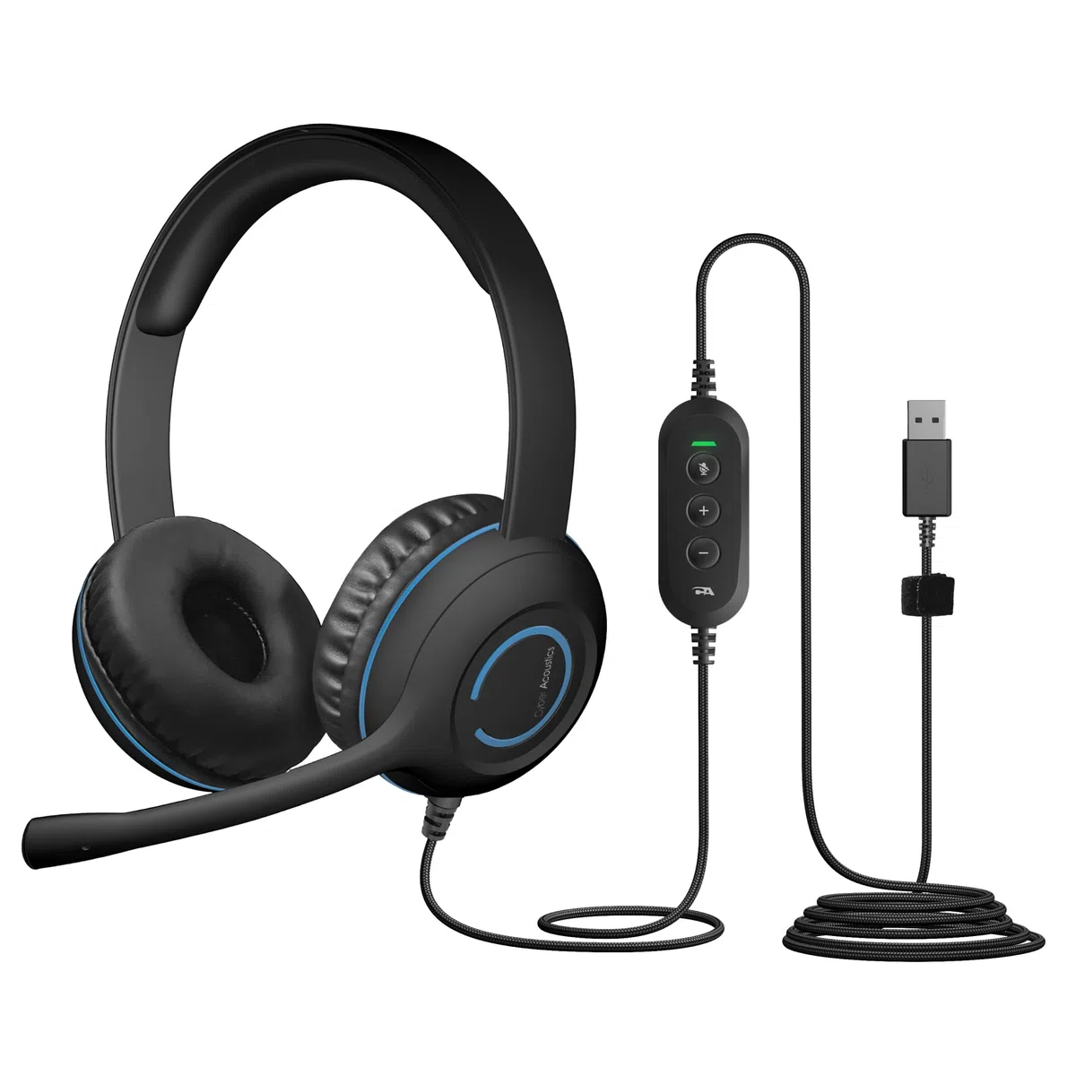 Cyber Acoustics AC5008 Nero, Blu Sovraurale Padiglione auricolare cuffia