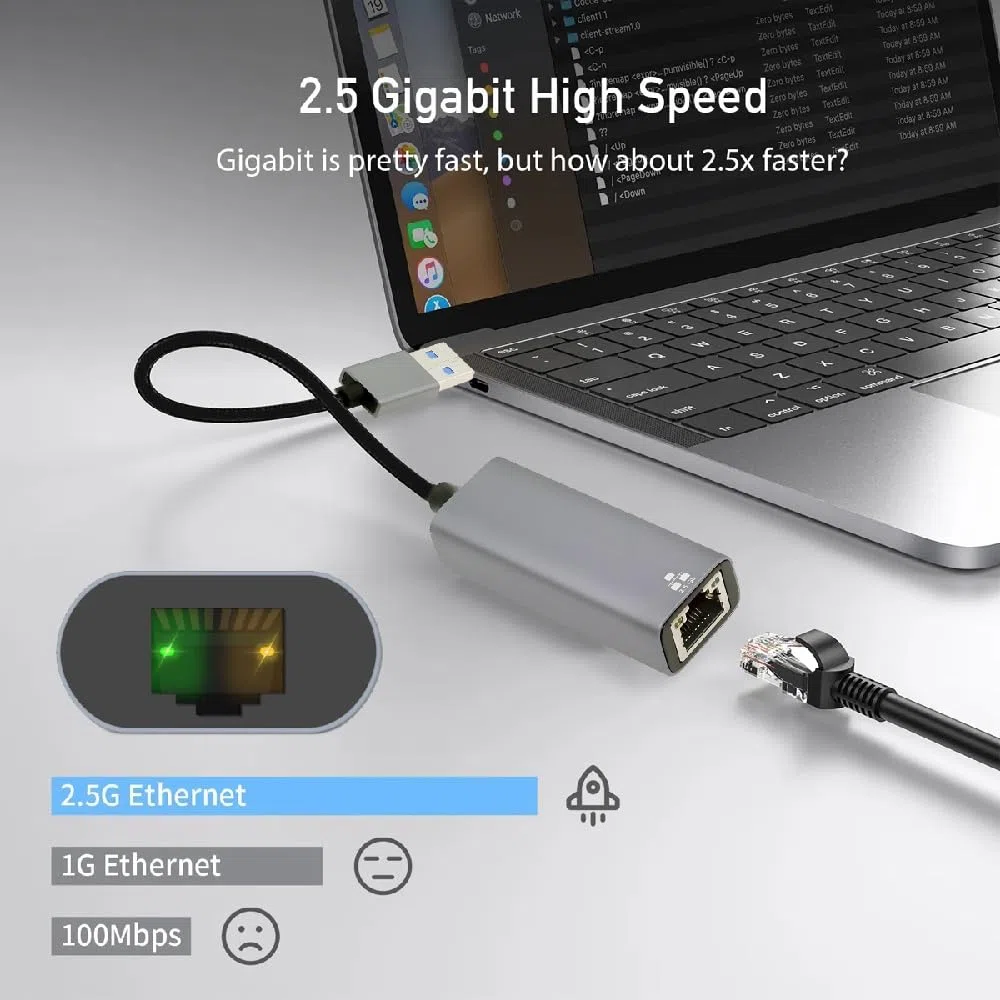cablecc Cavo adattatore RJ45 2.5Gbps 2500Mbps a USB 3.0 GBE 1000Mbps Gigabit Ethernet LAN cavo adattatore per scheda madre desktop