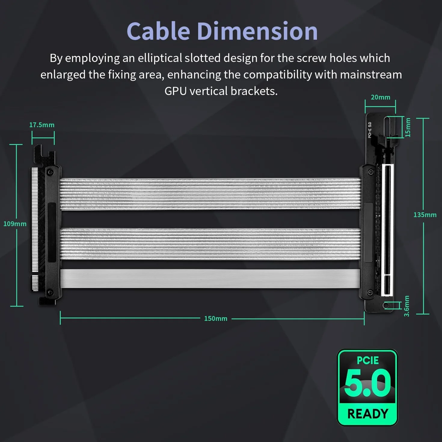 Cavo riser PCIE 5.0 (300 mm)