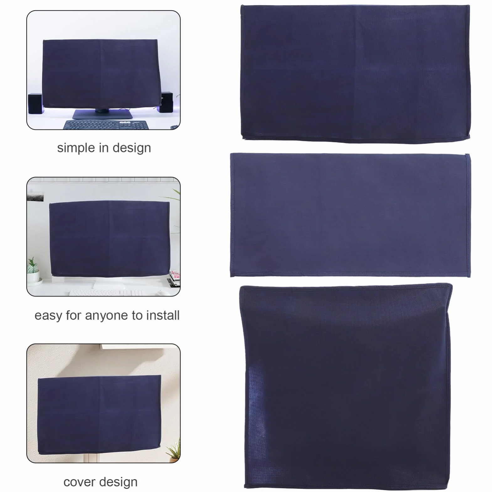 Mobestech 1 Set di Copertura del Computer Desktop Copertura della Polvere della CPU del Computer Custodia Protettiva dello Schermo del Computer Protezione del Tessuto del Monitor della Tastiera per