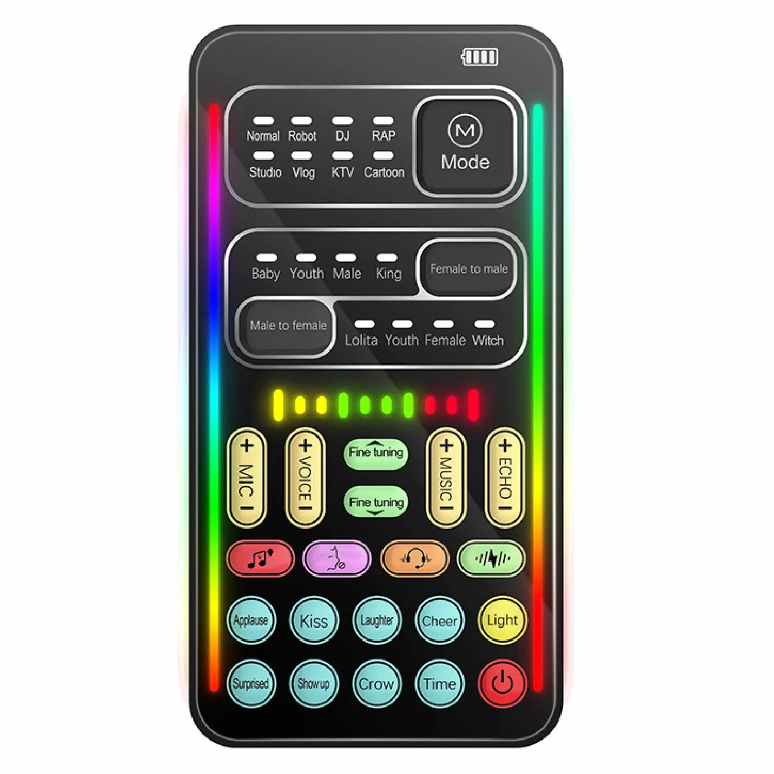 Cambia Voce, Scheda Cambia Voce Palmare con 8 Effetti Sonori, Mini Travestimento Vocale Bluetooth, Modulatore Portatile per PC/Telefono Cellulare/Laptop
