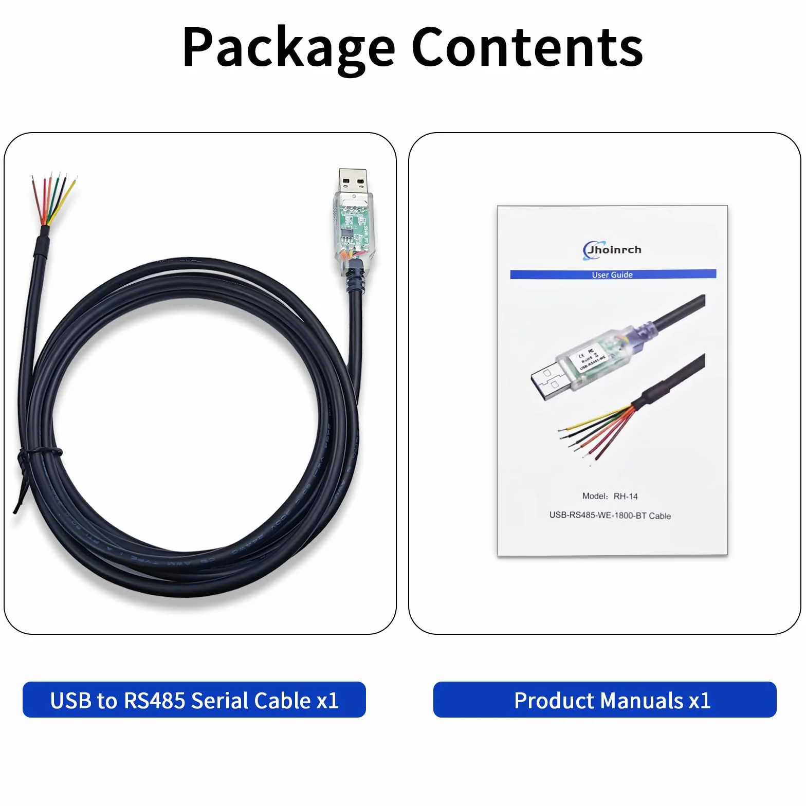Cavo USB-RS485-WE-1800-BT, convertitore adattatore cavo seriale da USB a RS485 con chip FTDI (1,5 m)