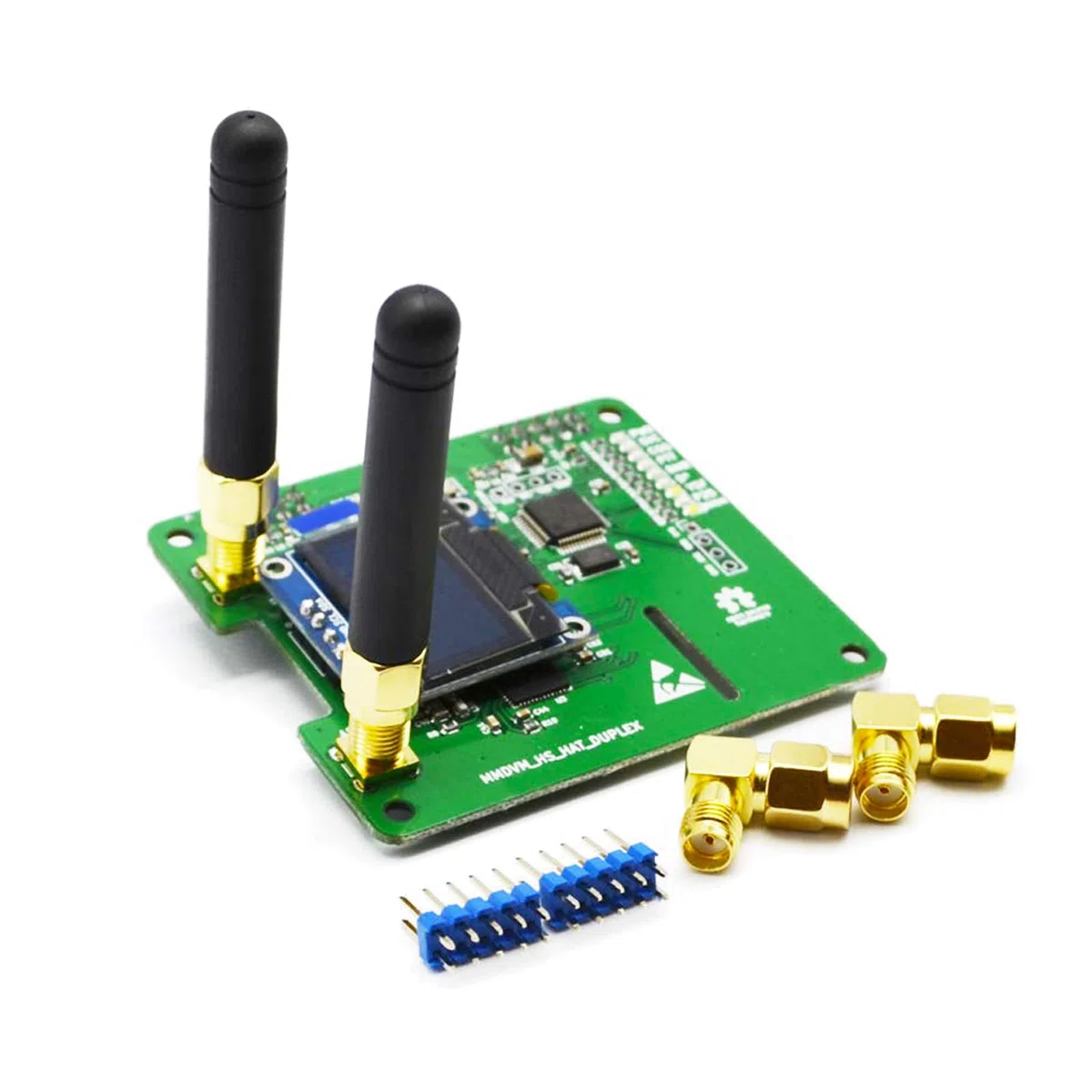 AURSINC Modulo MMDVM Double Hat Duplex Hotspot con Schermo OLED 0.96 V1.47 Compatibile con P25 DMR YSF NXDN DMR Slot 1 + Slot 2 per Raspberry Pi (OLED)