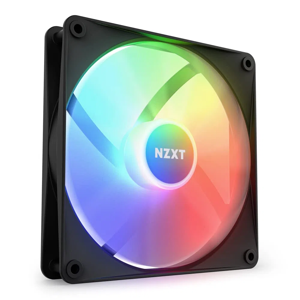 NZXT F140 RGB Core - RF-C14SF-B1 - Ventola RGB montata su hub 140mm - 8 LED indirizzabili singolarmente - Valori elevati di pressione statica e di flusso d'aria - Controllo PWM - Nero