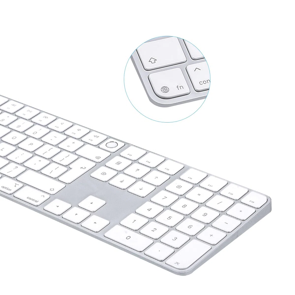 Cover per tastiera 2024 M4 iMac Magic Keyboard (layout europeo, tasto di invio a 7 forme) modello A3119, Touch ID, con tasto numerico, ultra sottile, protettiva e trasparente