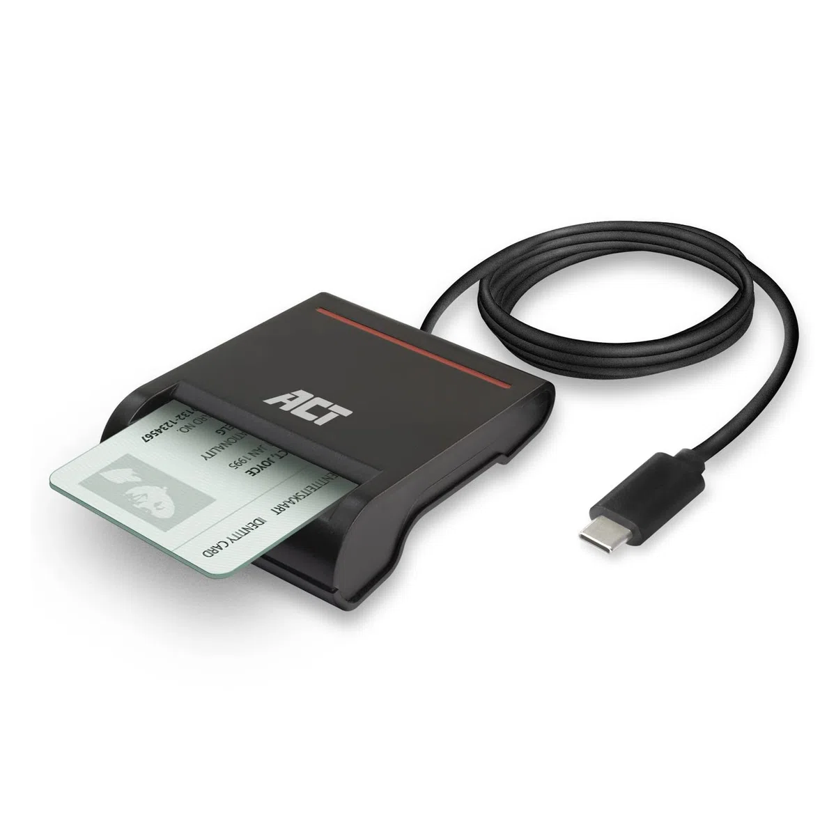 ACT eID Card Reader Belgium, lettore di schede USB C, non per app 2, Power LED Status- AC6020