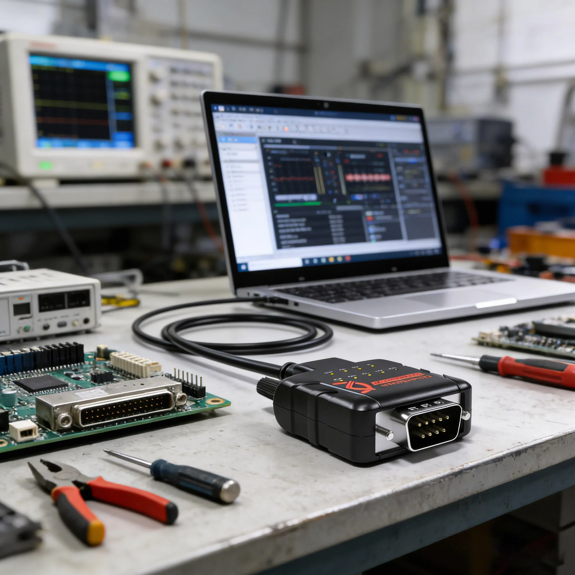 DriverGenius SerialGuardX Series | Adattatore USB-C a RS232 DB9 Seriale (Porta COM), Chip FTDI, RS232 a Pin Completi, 9 LED Indicatori, per PLC e Apparecchiature Industriali, Windows macOS Linux