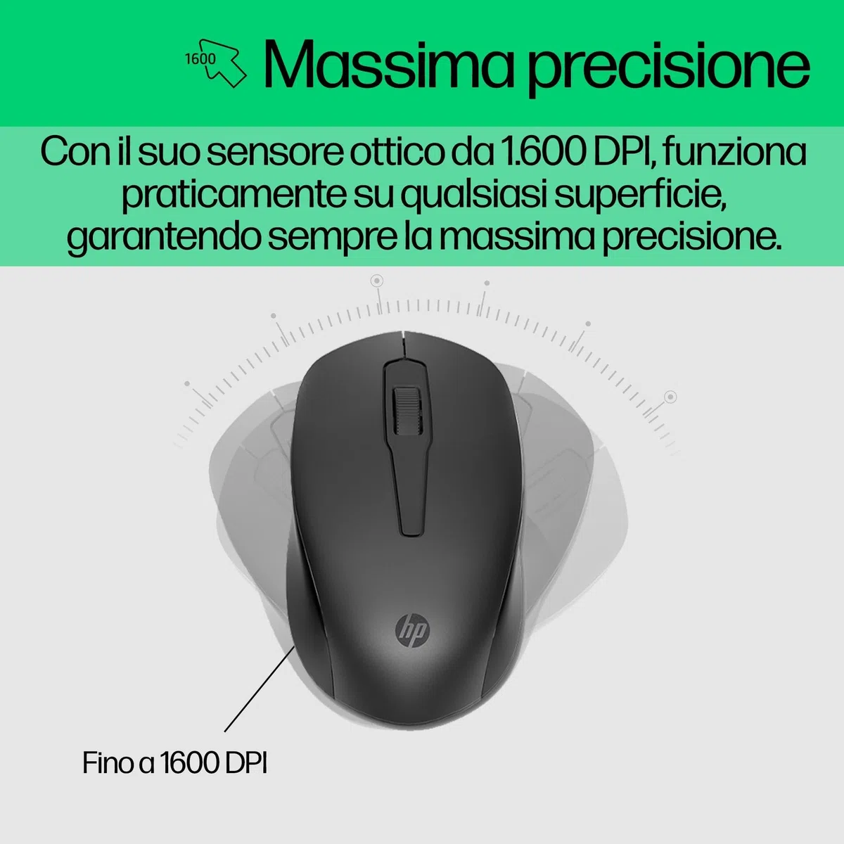 HP 330 Combo Tastiera e Mouse Wireless a 2,4 GHz, Indicatore LED Blocco Maiuscole, 12 combinazioni di tasti, Plug and Play, Mouse sensore ottico da 1600 DPI, Compatibile con Windows 10 e 11, Nera